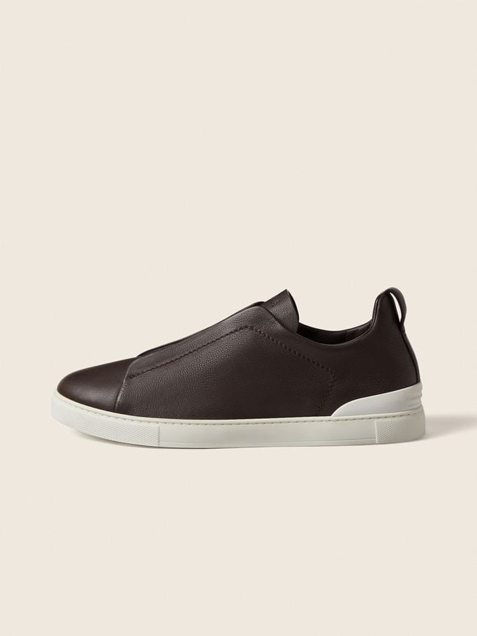 Zegna Dark Brown Triple Stitch™ SECONDSKIN Sneakers