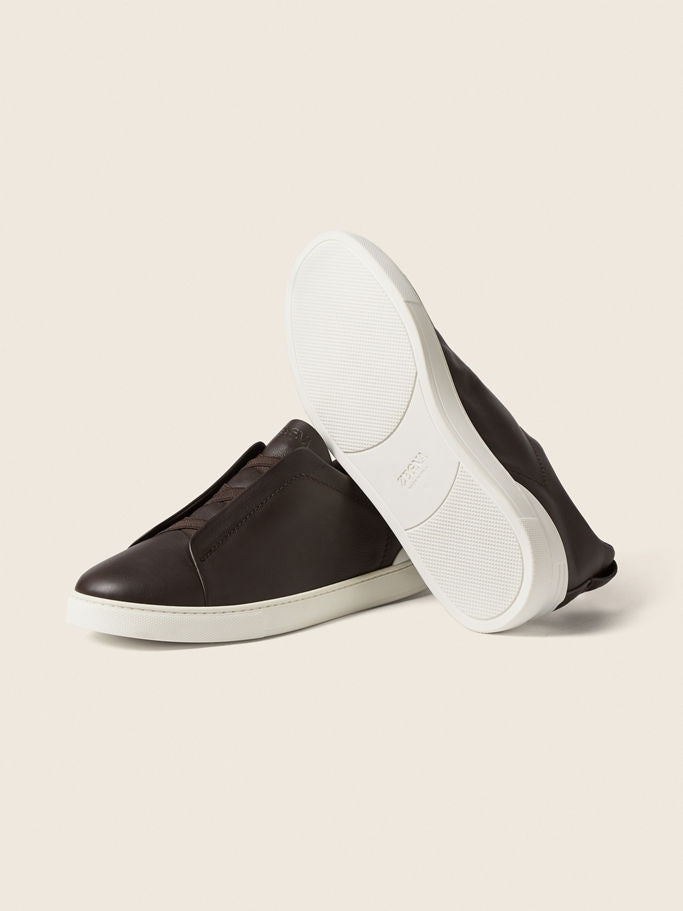 Zegna Dark Brown Triple Stitch™ SECONDSKIN Sneakers
