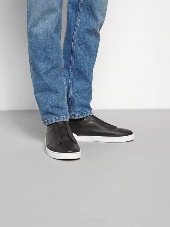 Zegna Dark Brown Triple Stitch™ SECONDSKIN Sneakers