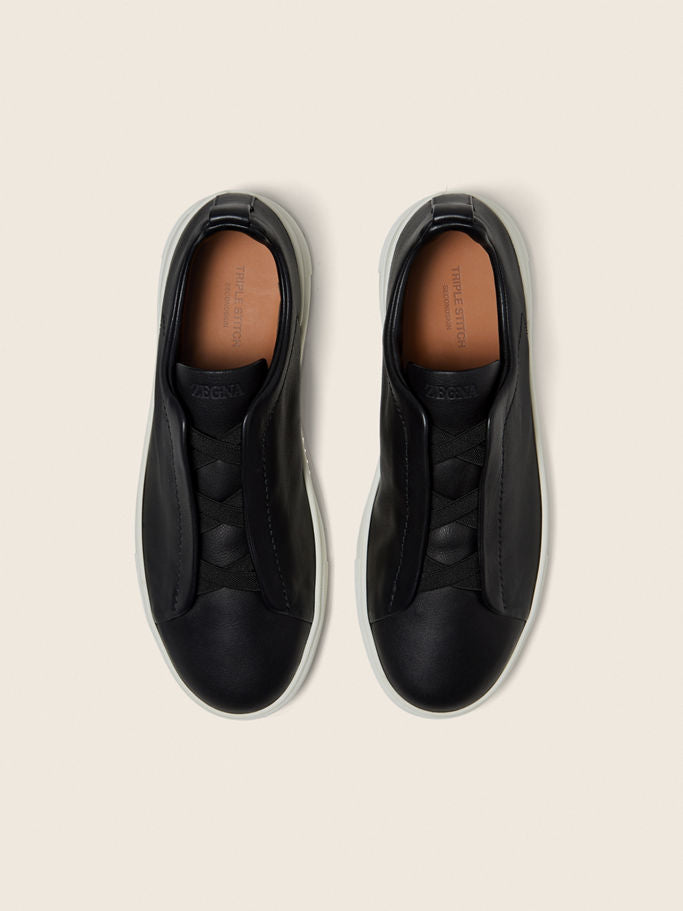 Zegna Black Triple Stitch™ SECONDSKIN Sneakers