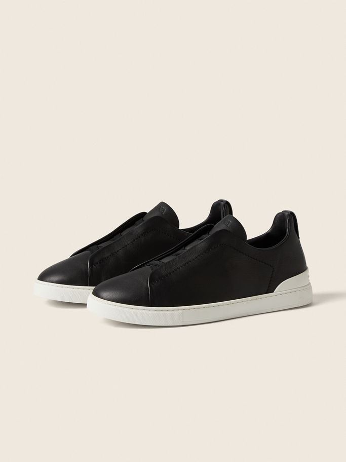 Zegna Black Triple Stitch™ SECONDSKIN Sneakers