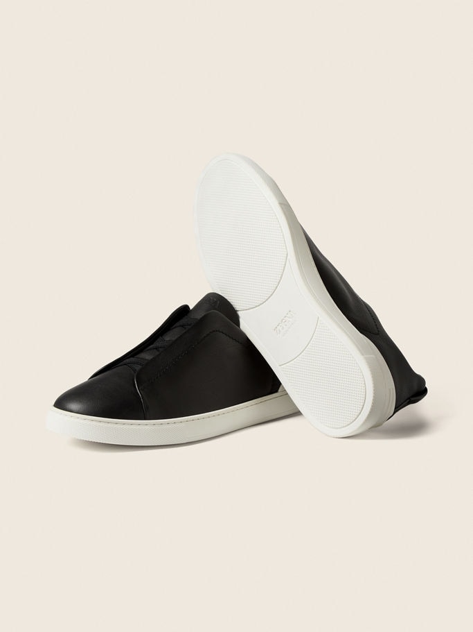 Zegna Black Triple Stitch™ SECONDSKIN Sneakers