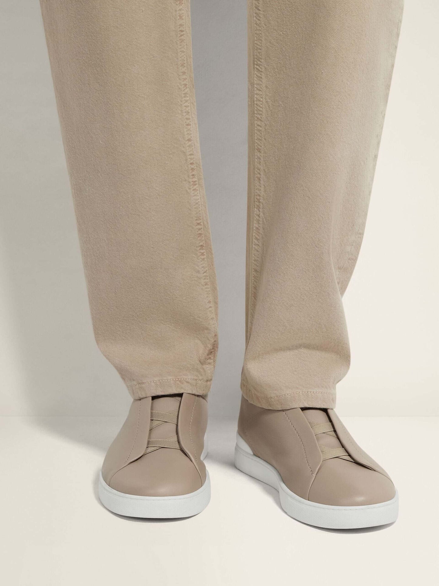 Zegna Light Taupe Triple Stitch™ SECONDSKIN Sneakers