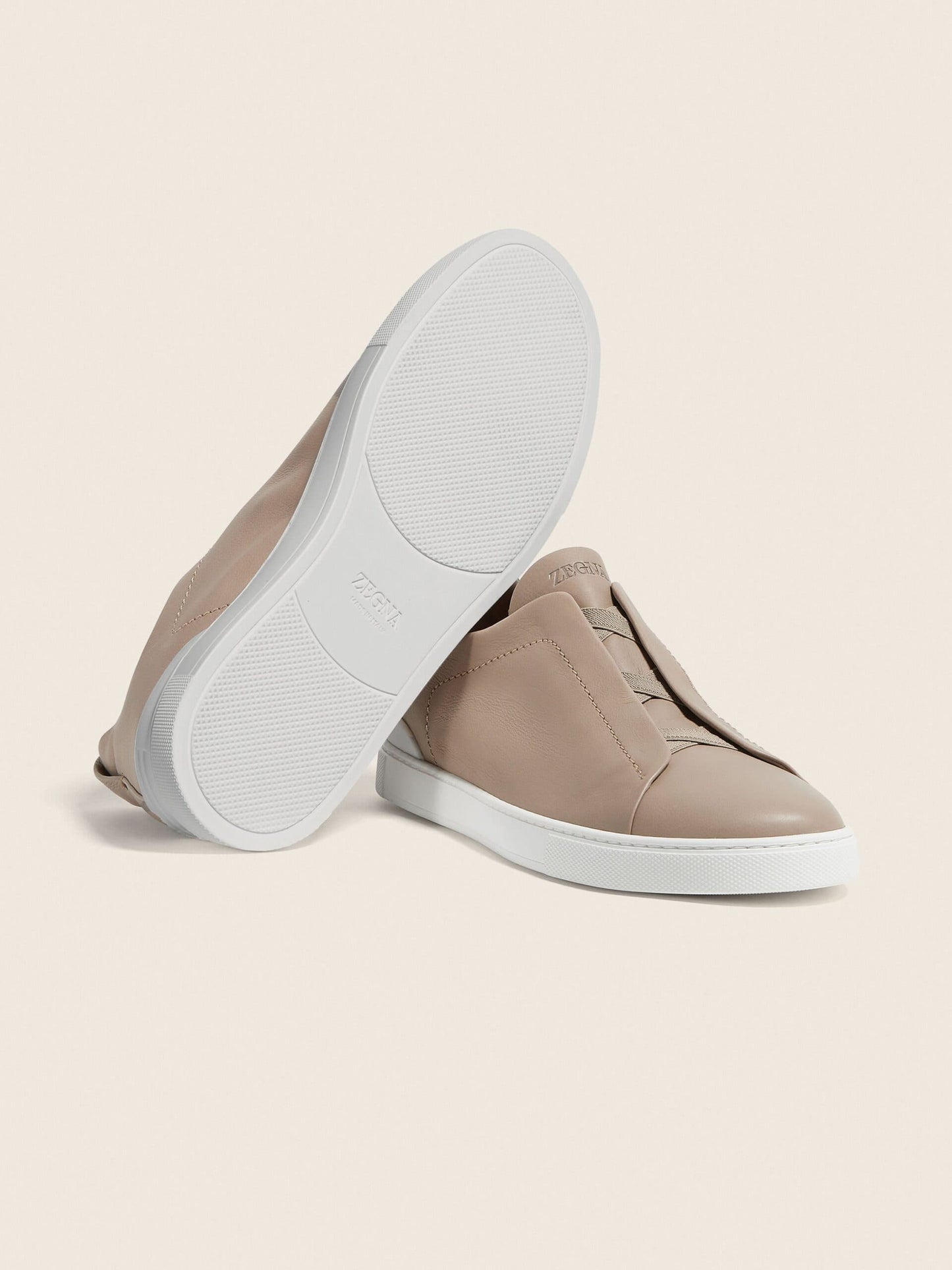 Zegna Light Taupe Triple Stitch™ SECONDSKIN Sneakers
