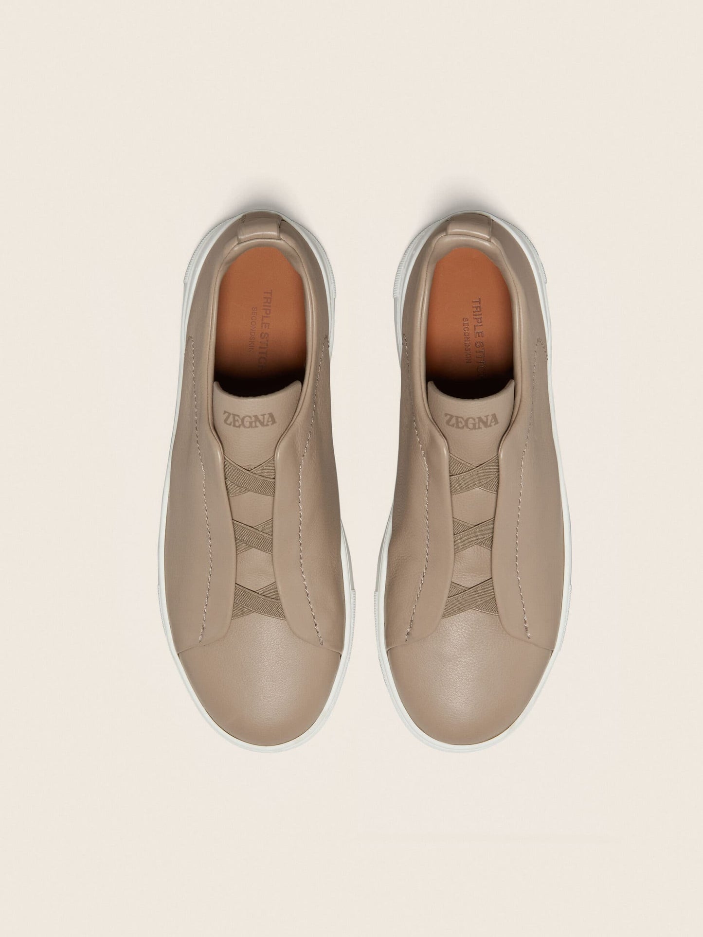 Zegna Light Taupe Triple Stitch™ SECONDSKIN Sneakers