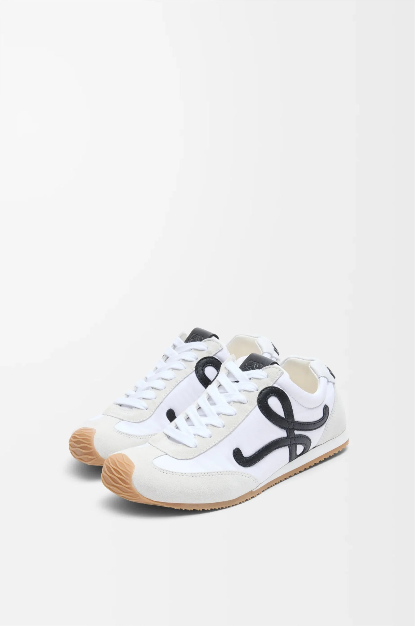 Ballet Runner 2.0 in Nylon And Calfskin White/Black