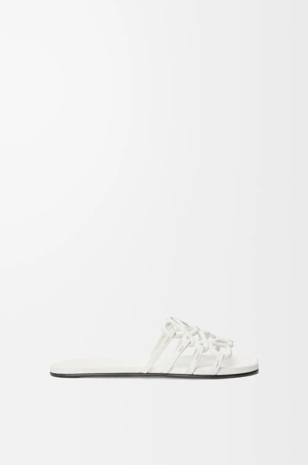 lOEWE Petal Anagram Slide In Soft Calfskin Anthurium White