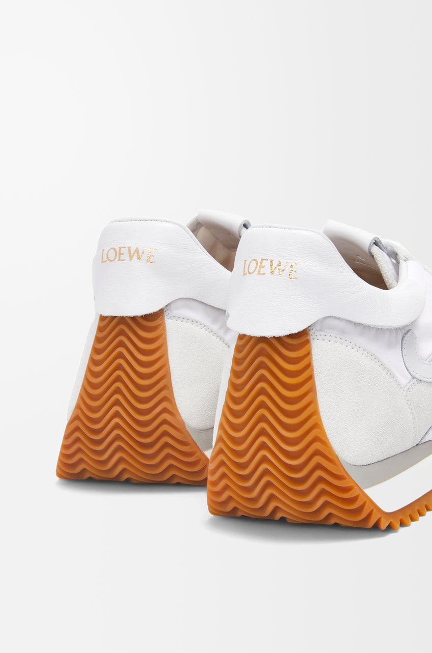 Flow Runner In Nylon And Suede White