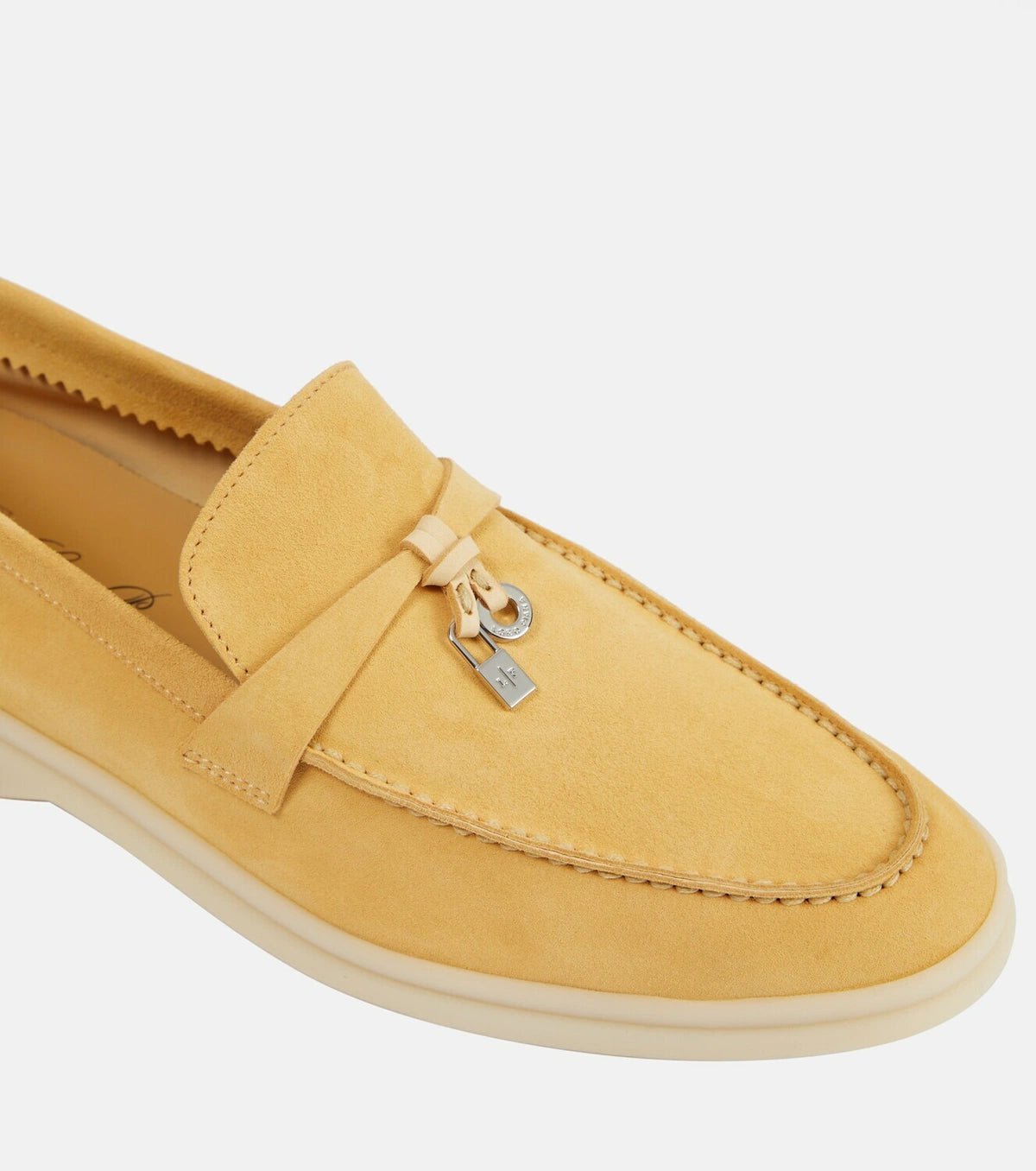 Loro Piana Summer Charms Walk Moccasins Suede Camel