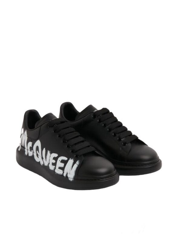 Alexander McQueen Oversized Graffiti Black White