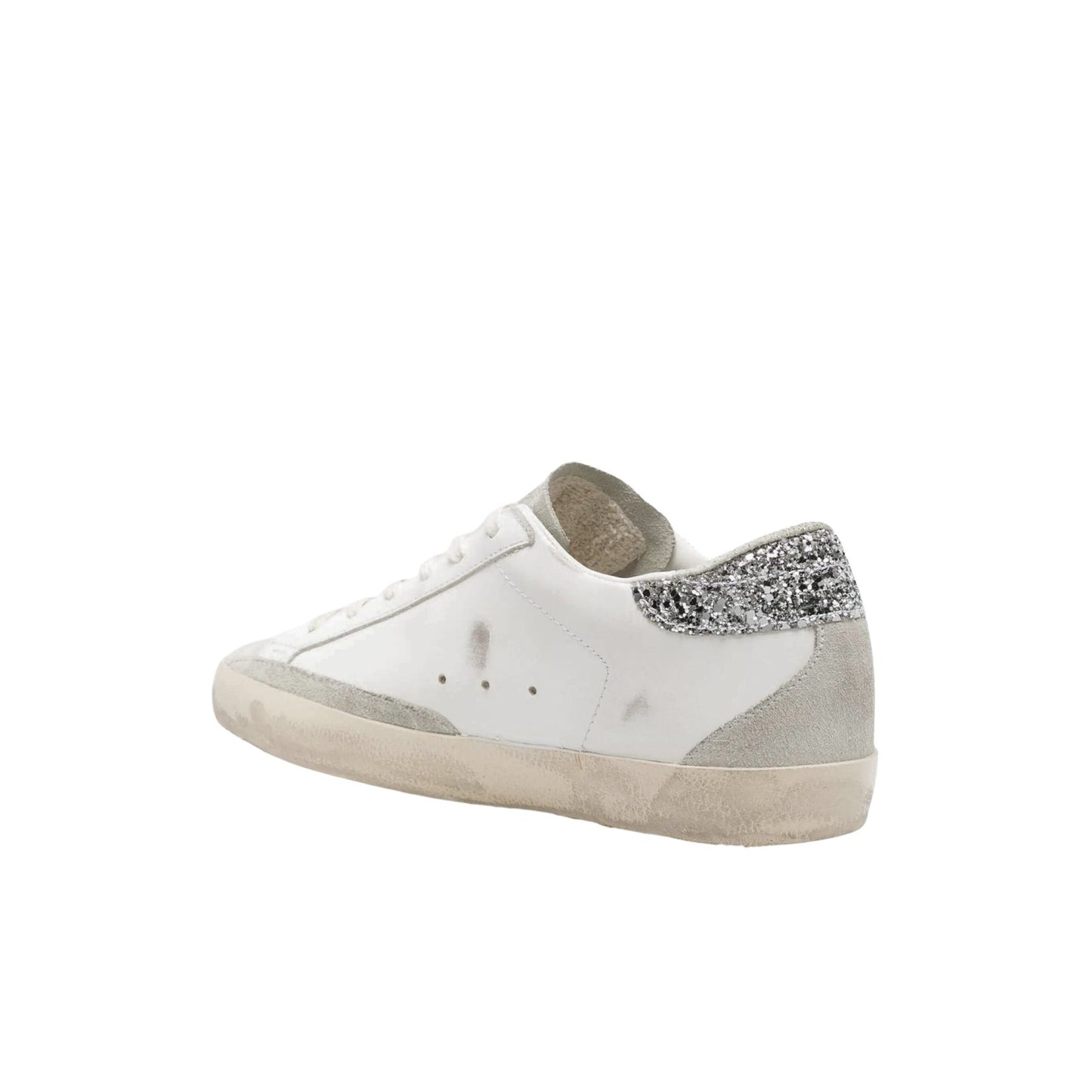 Golden Goose Super-Star White Dark Grey Glitter