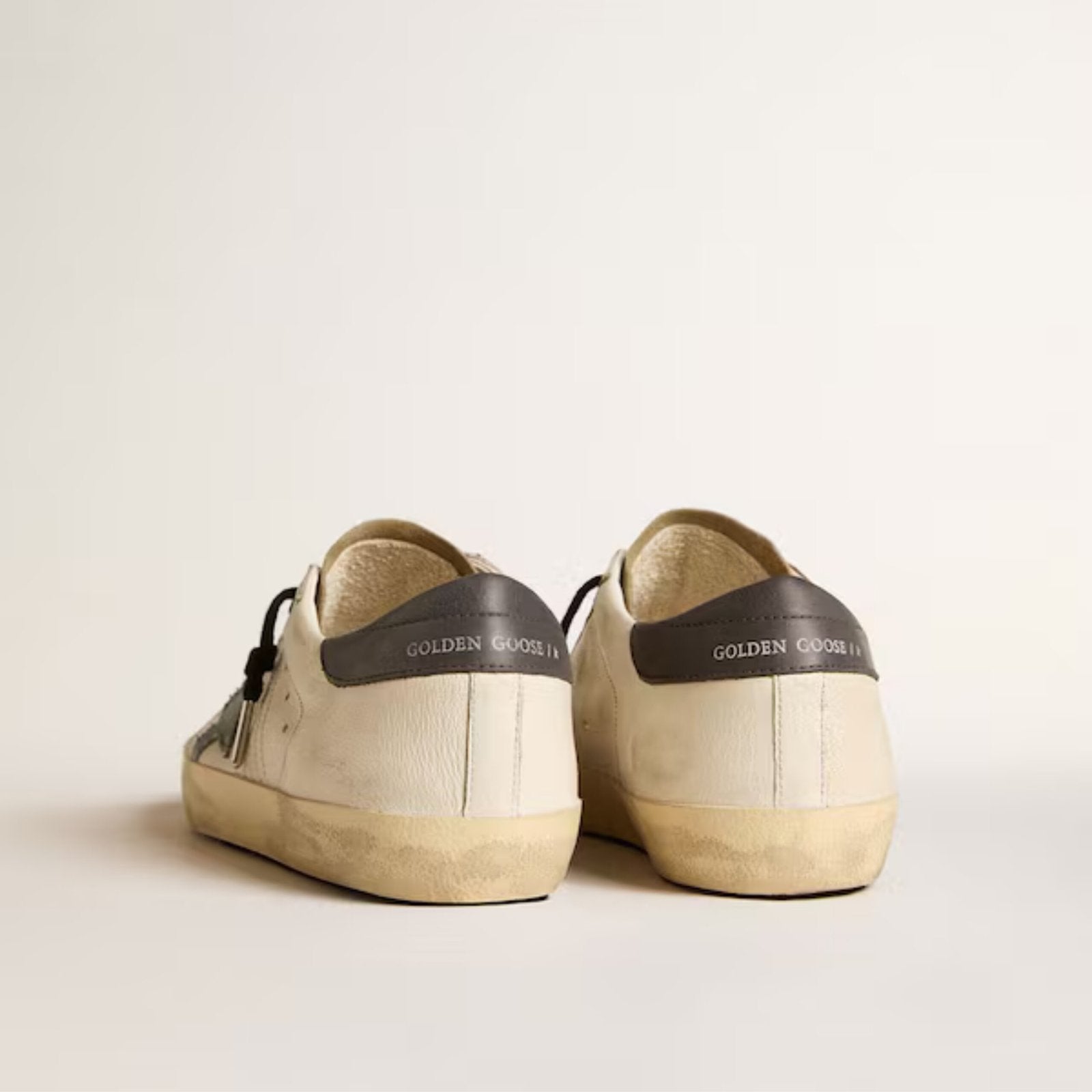 Golden Goose Super-Star in nappa leather with light blue suede star and gray leather heel tab