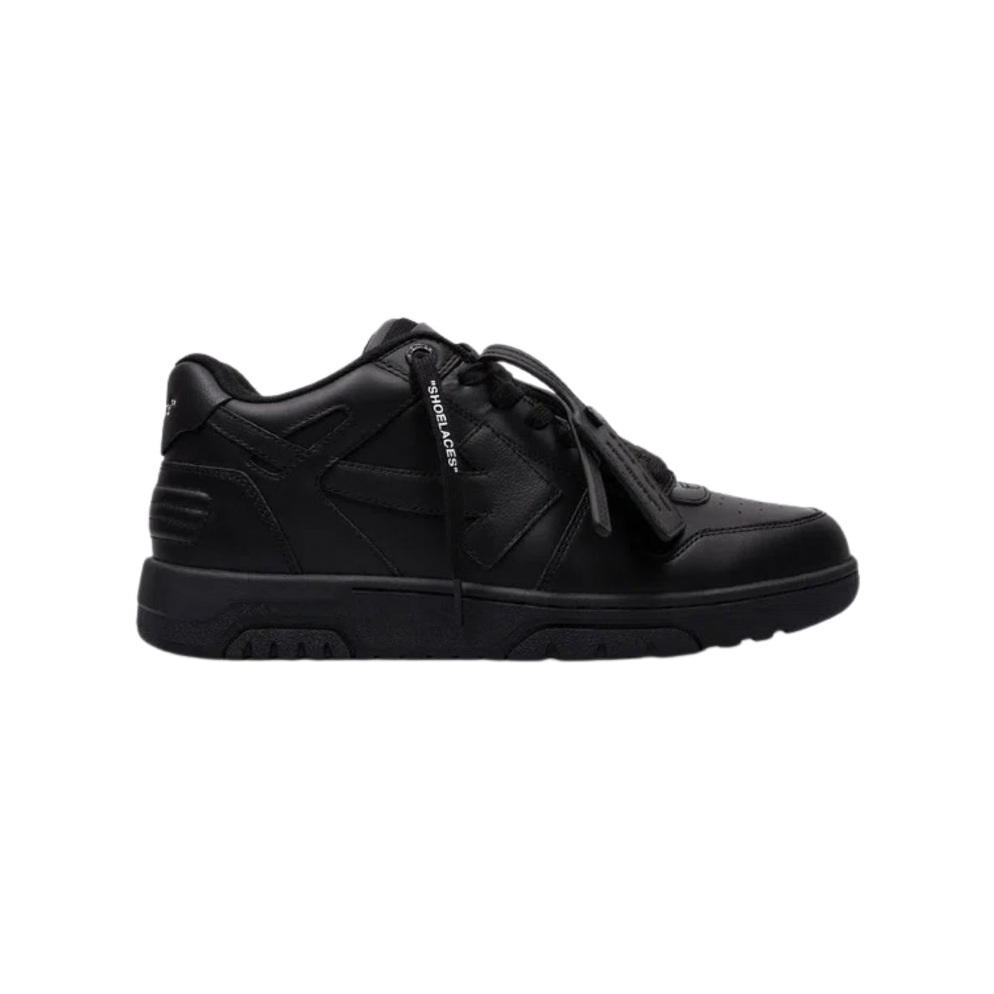 OFF-WHITE Out Of Office black Leather Sneakers