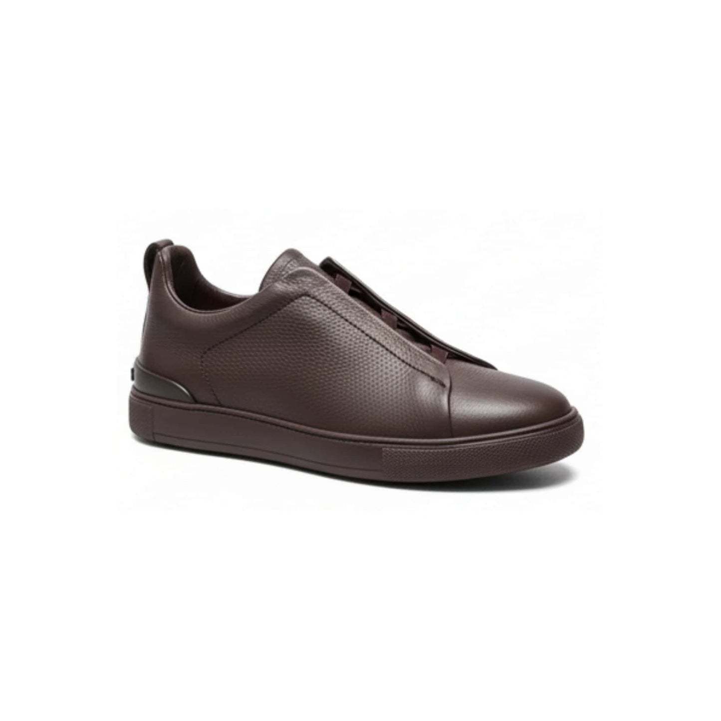 Zegna Suede Triple Stitch Sneakers Brown
