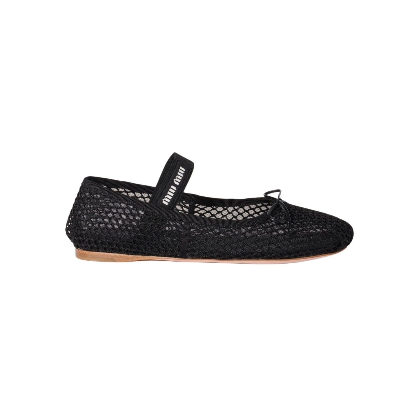 Miu Miu Mesh Fabric Ballerinas Black
