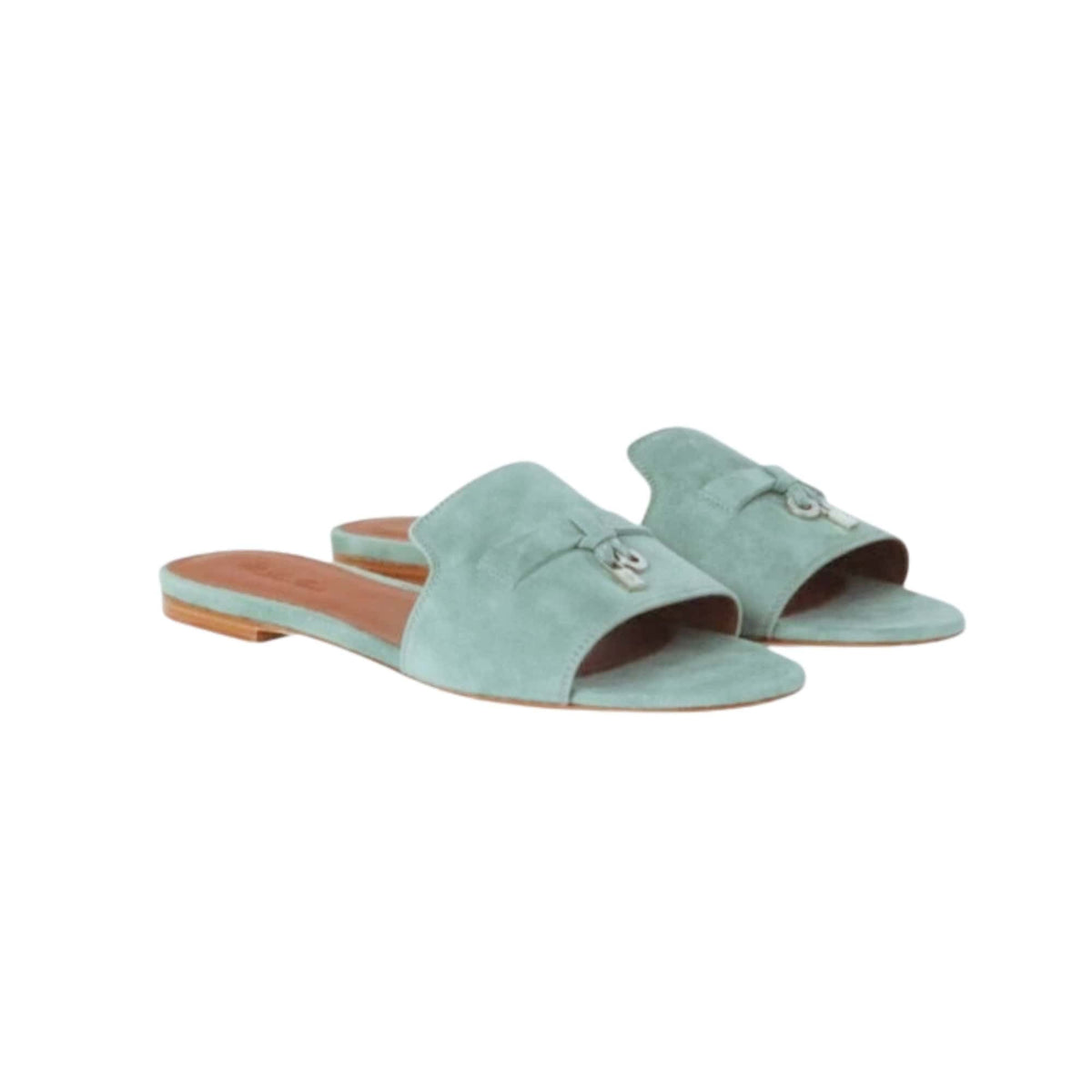 Loro Piana Summer Charms Sandal Suede Goatskin Camu Blue