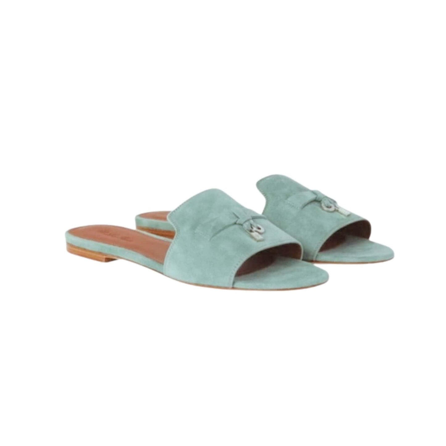 Loro Piana Summer Charms Sandal Suede Goatskin Camu Blue