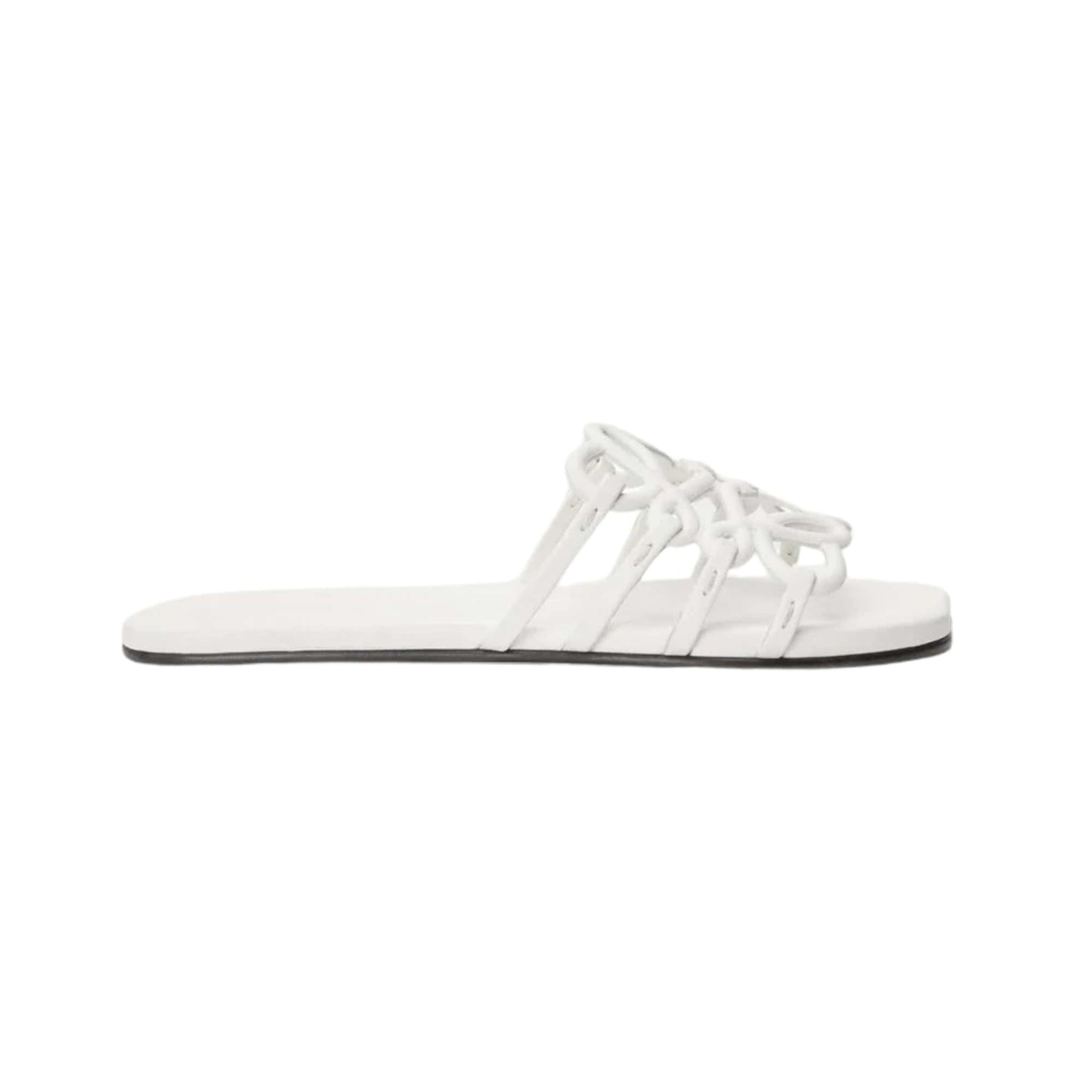 lOEWE Petal Anagram Slide In Soft Calfskin Anthurium White