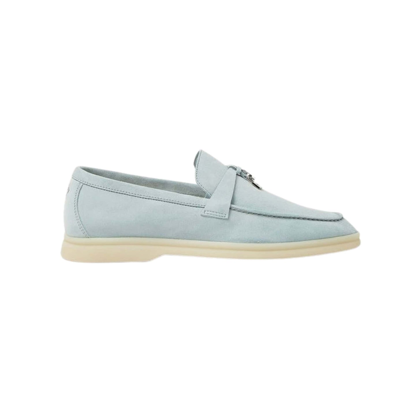 Loro Piana Summer Charms Walk Moccasins Suede Leather Spring Waterfall Melange