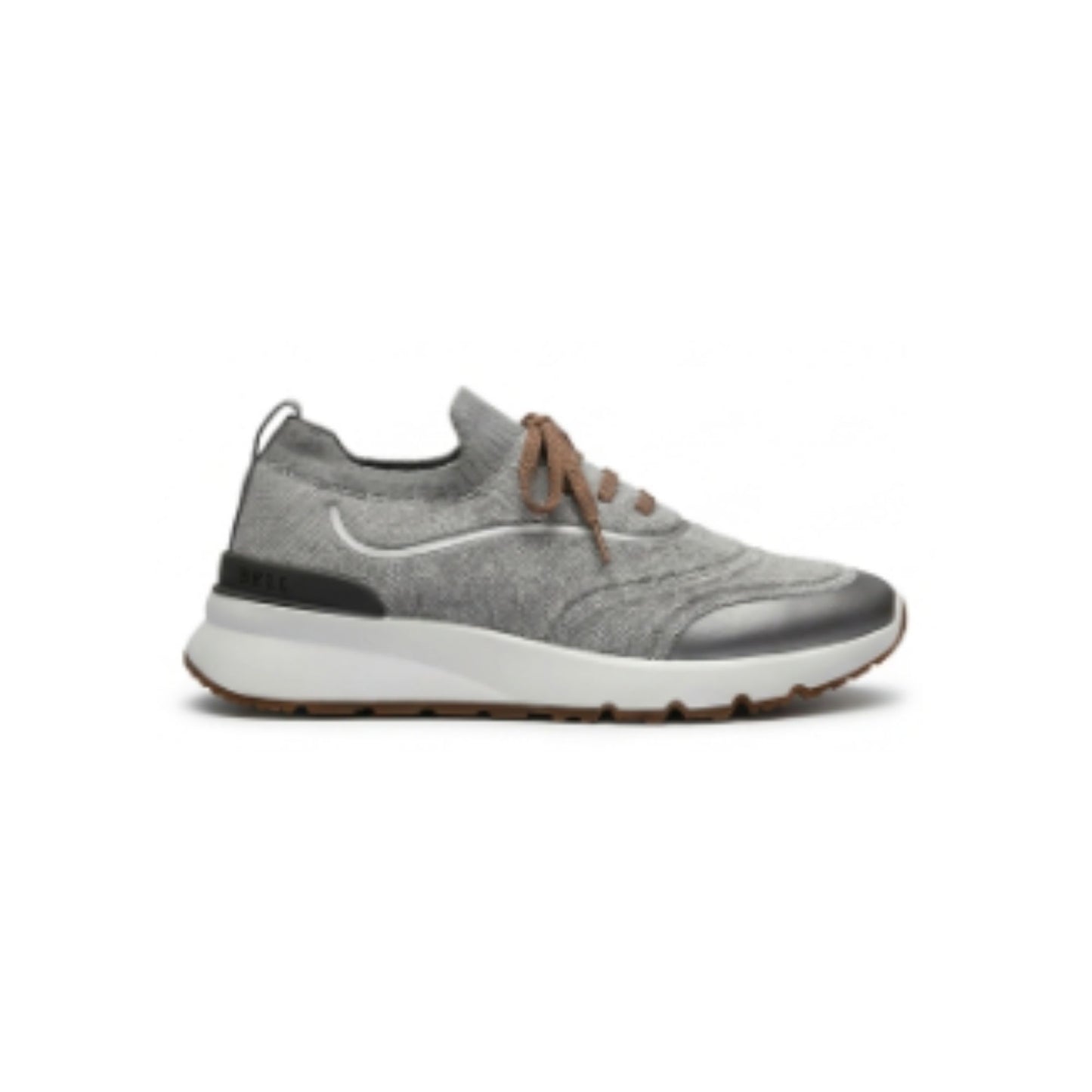 Brunello Cucinelli Techno Cotton Knit Runners With Heat-Bonded Details Silver