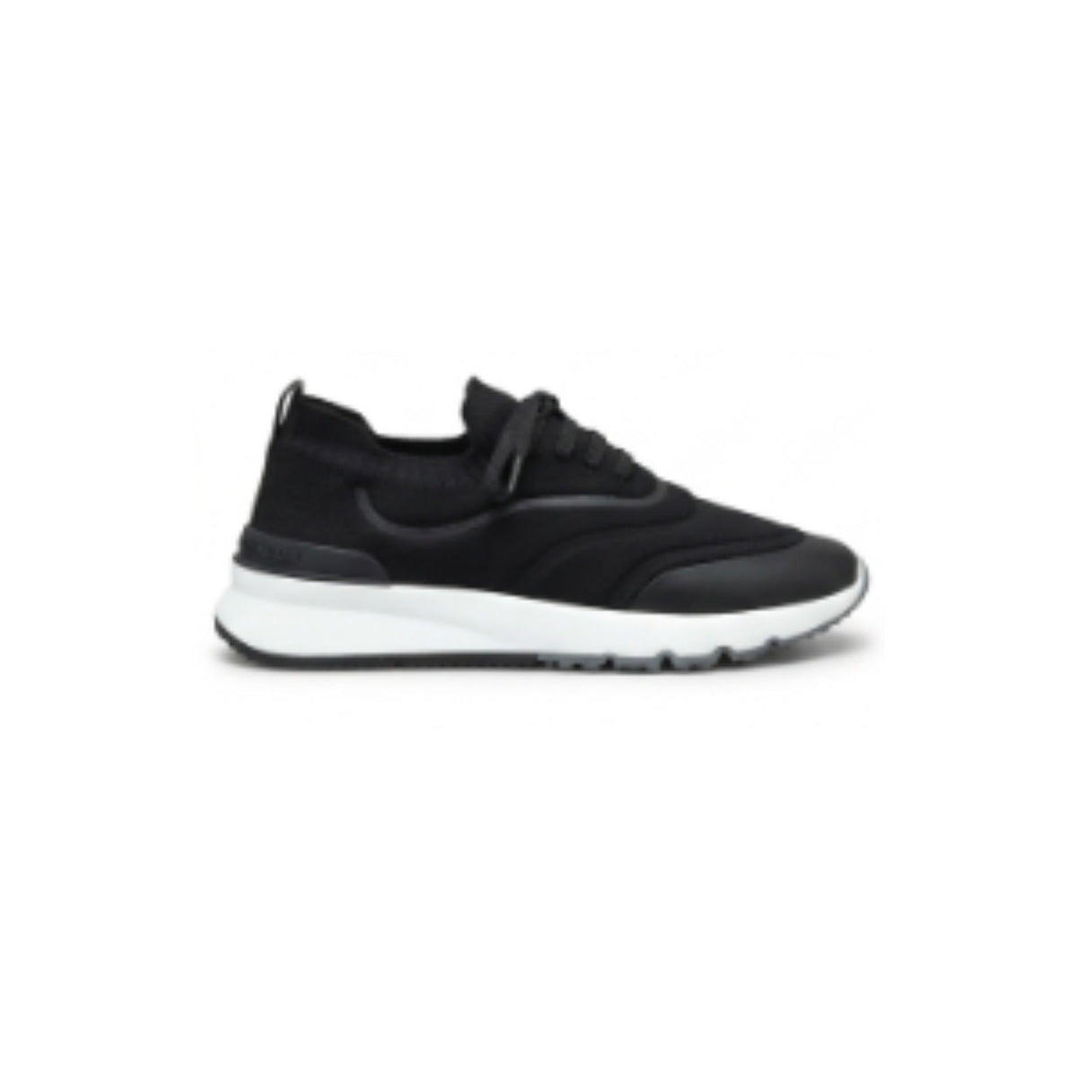 Brunello Cucinelli Techno Cotton Knit Runners With Heat-Bonded Details Black