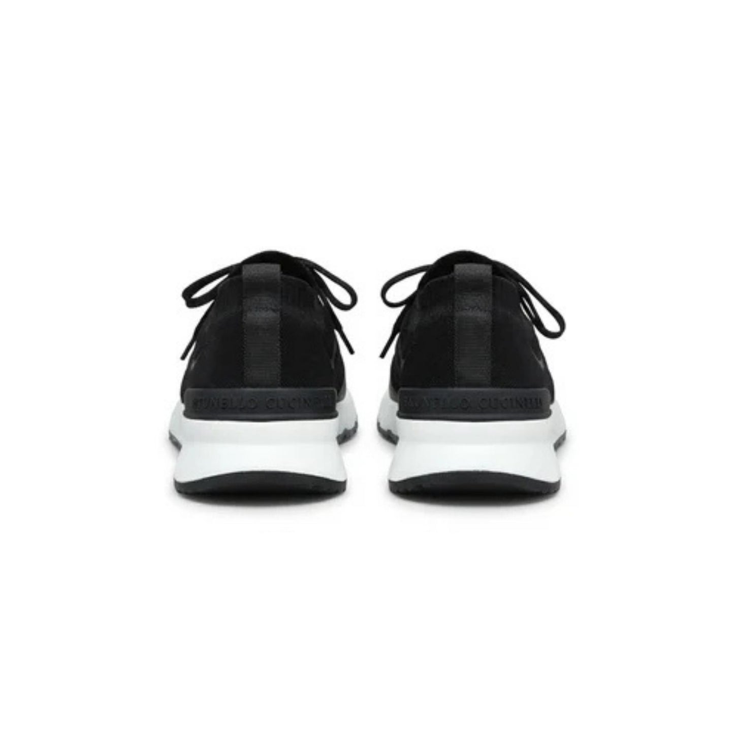 Brunello Cucinelli Techno Cotton Knit Runners With Heat-Bonded Details Black
