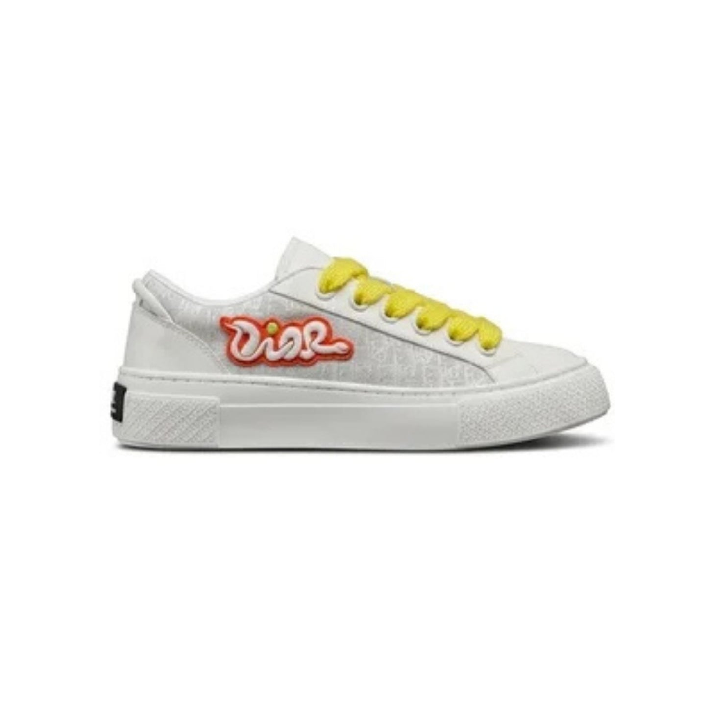 Dior B33 Low White Suede Yellow Laces