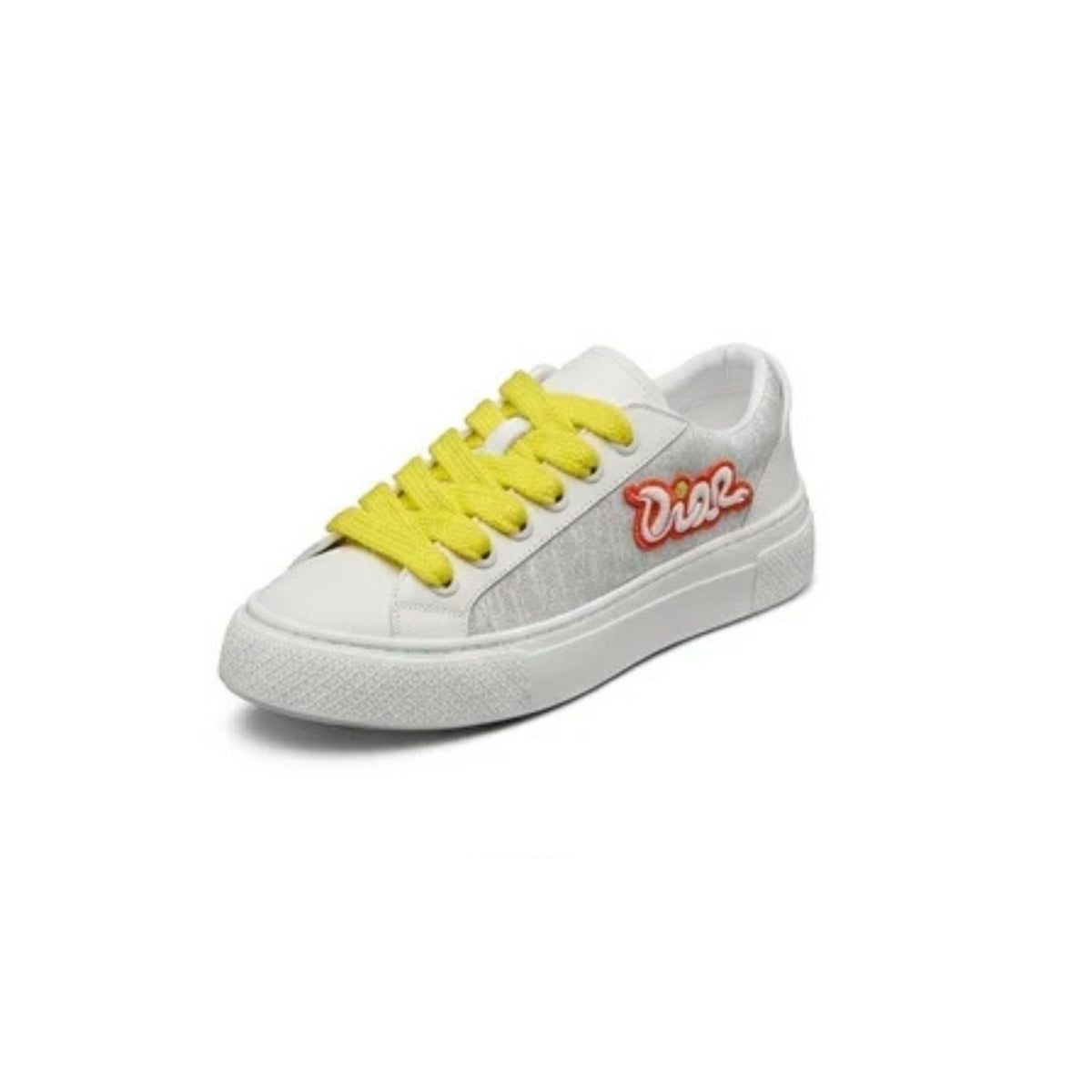 Dior B33 Low White Suede Yellow Laces