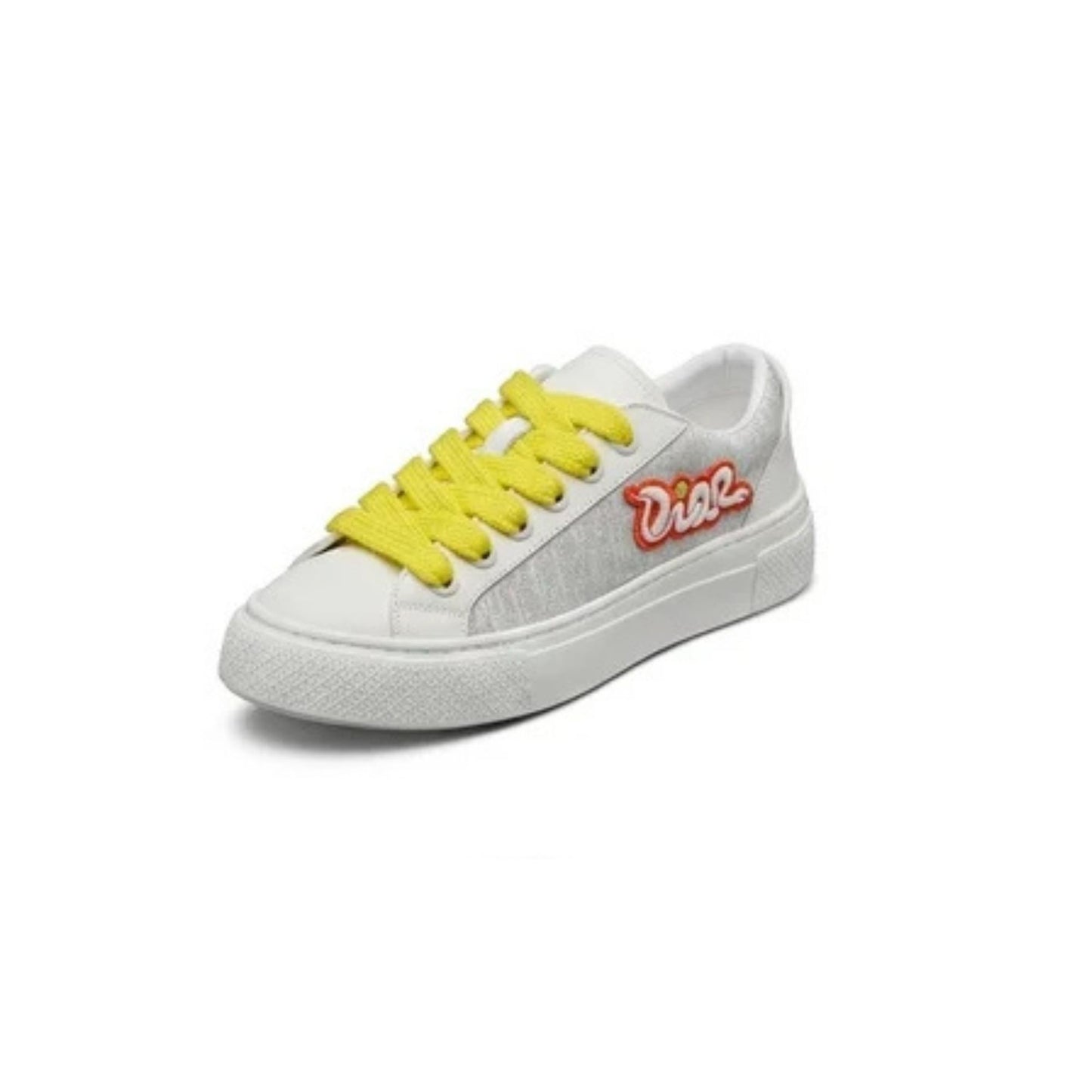 Dior B33 Low White Suede Yellow Laces