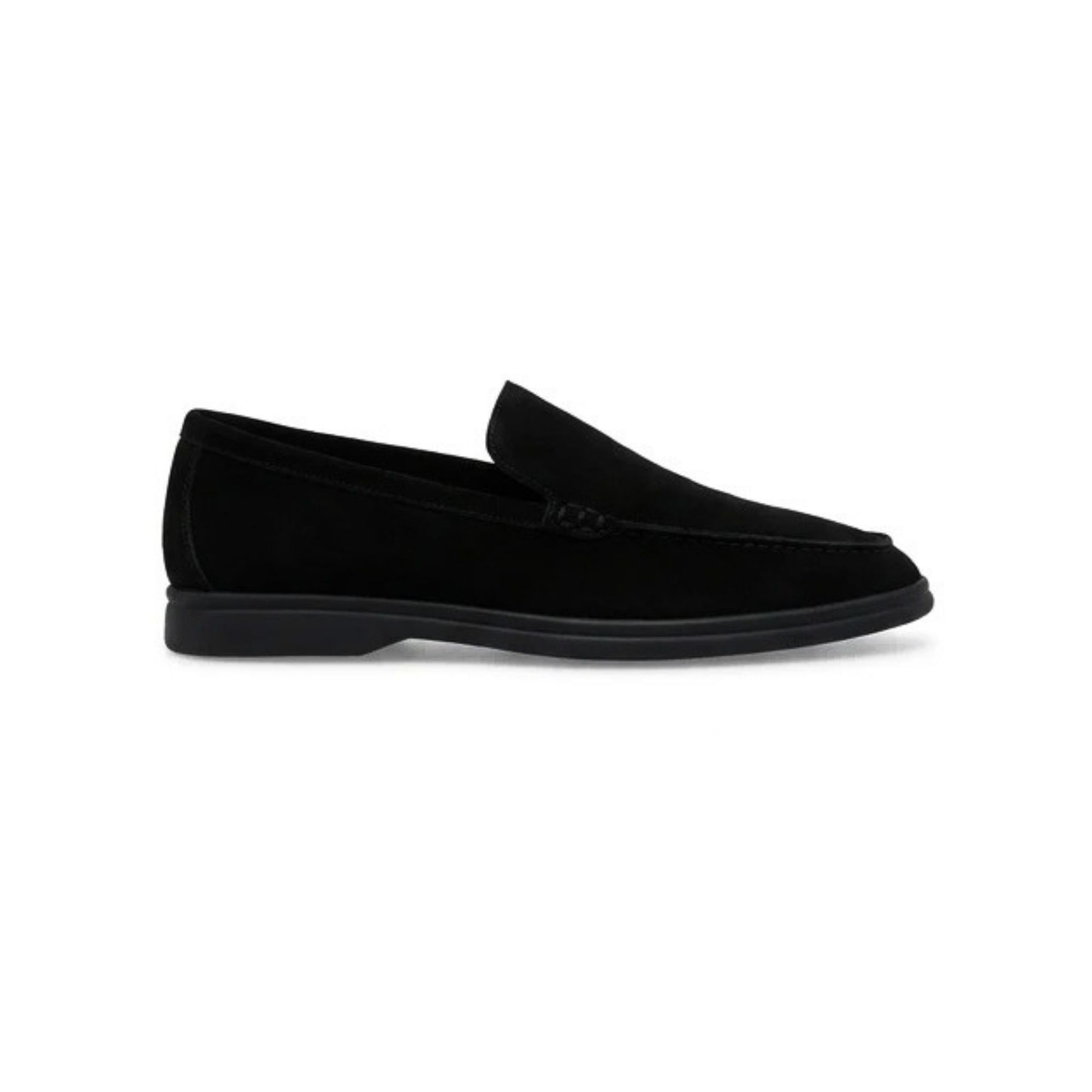 Loro Piana Summer Walk Loafer Suede Full Black
