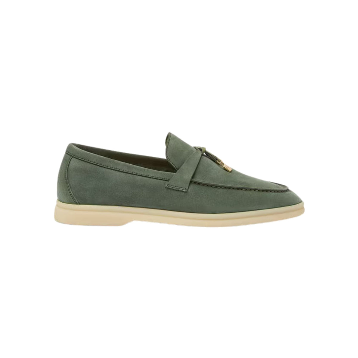 Loro Piana Summer Charms Walk Loafer Suede Green Lagoon