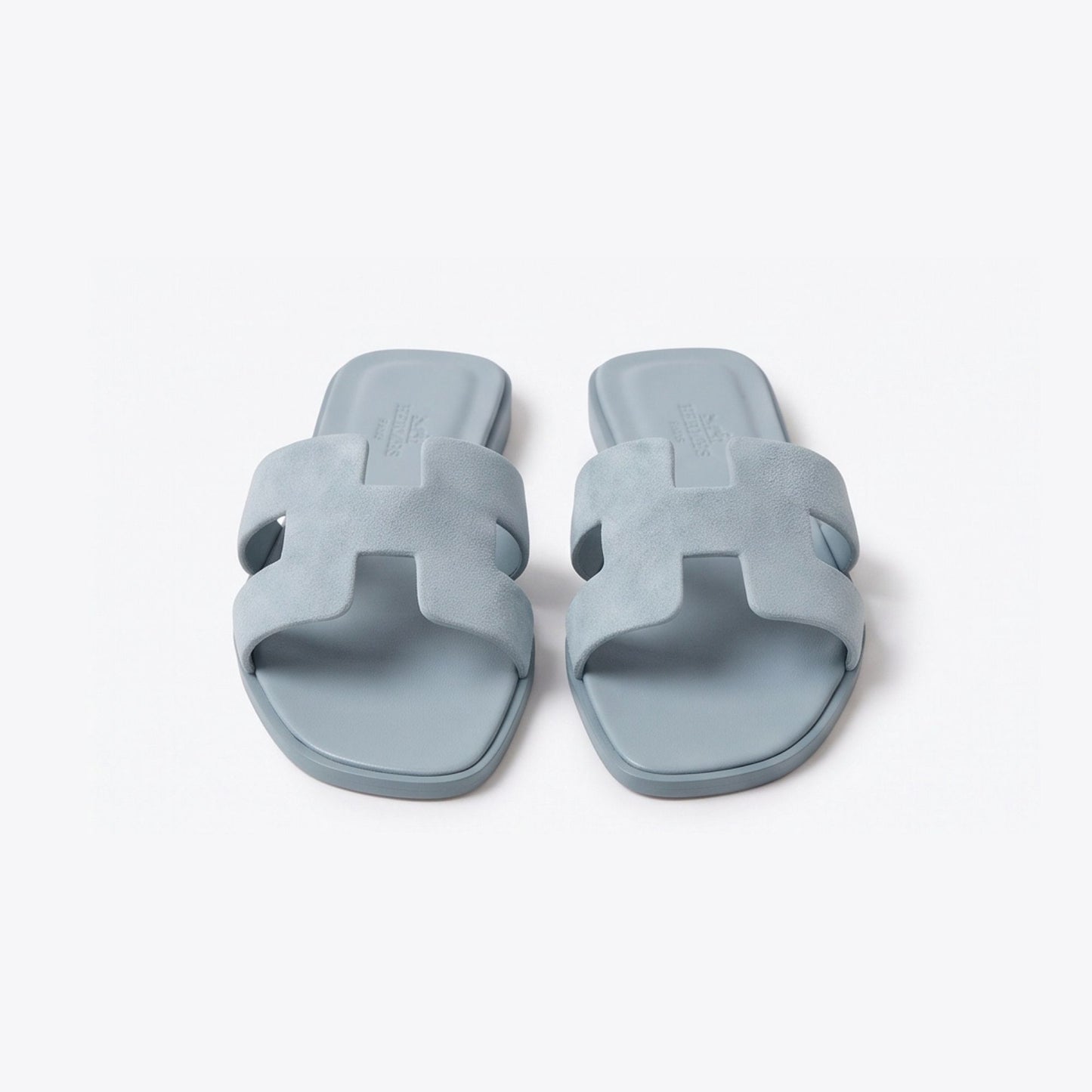 Hermes Oran Sandal Suede Baby Blue