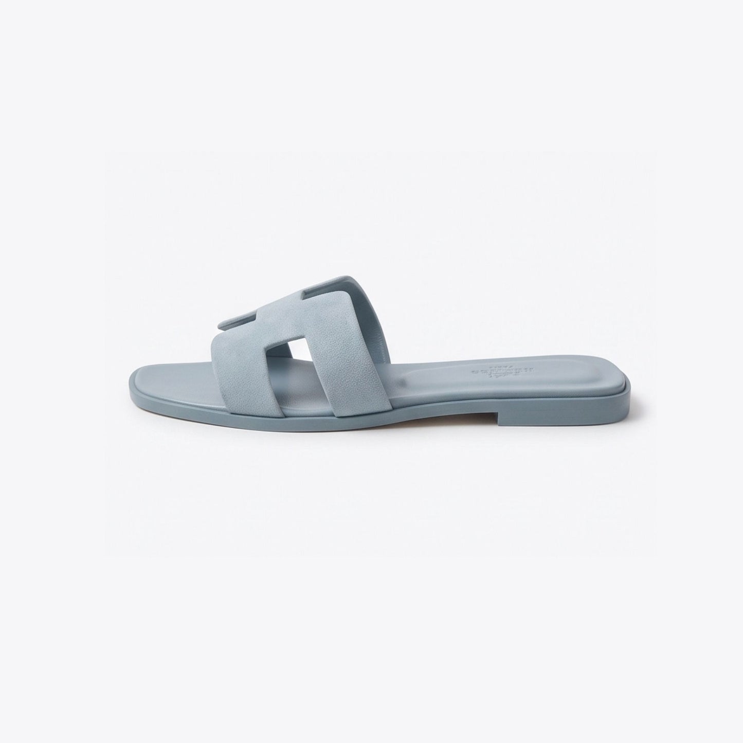 Hermes Oran Sandal Suede Baby Blue