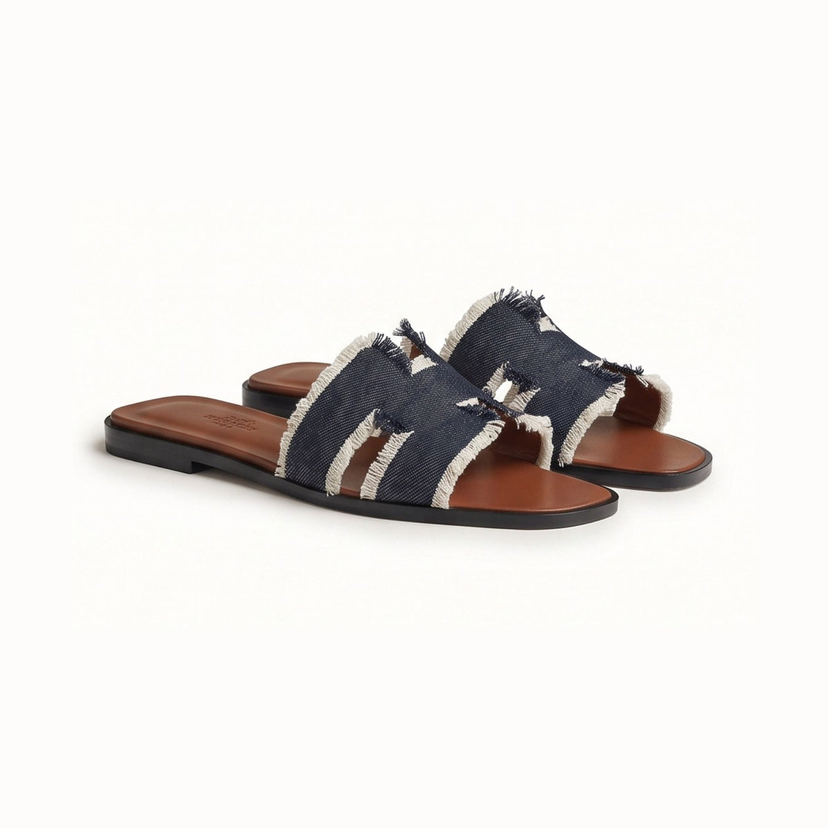 Hermes Oran Sandal Dark Bleu Clair Fanky
