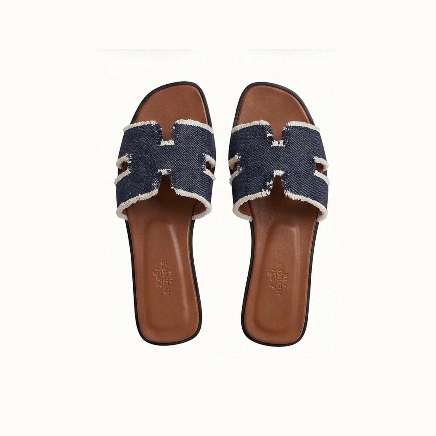 Hermes Oran Sandal Dark Bleu Clair Fanky