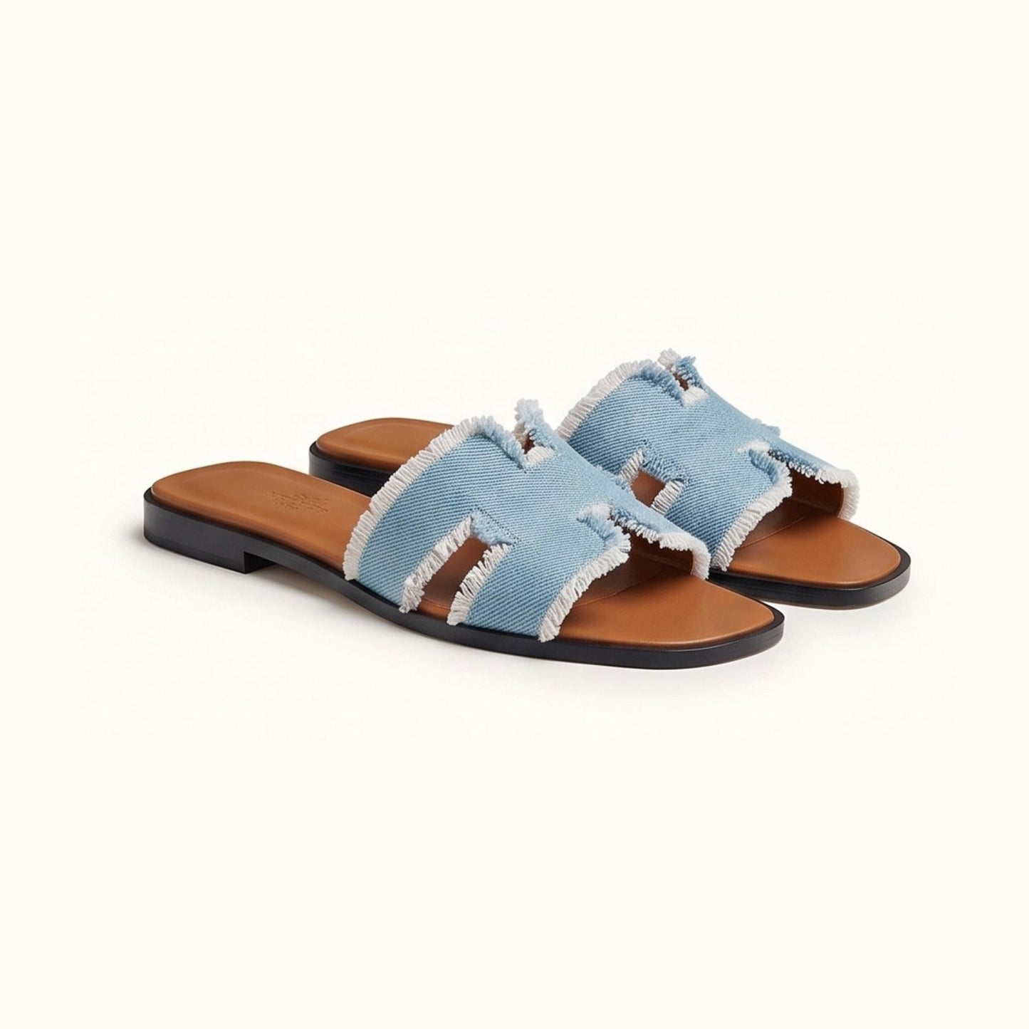 Hermes Oran Sandal Bleu Clair Fanky
