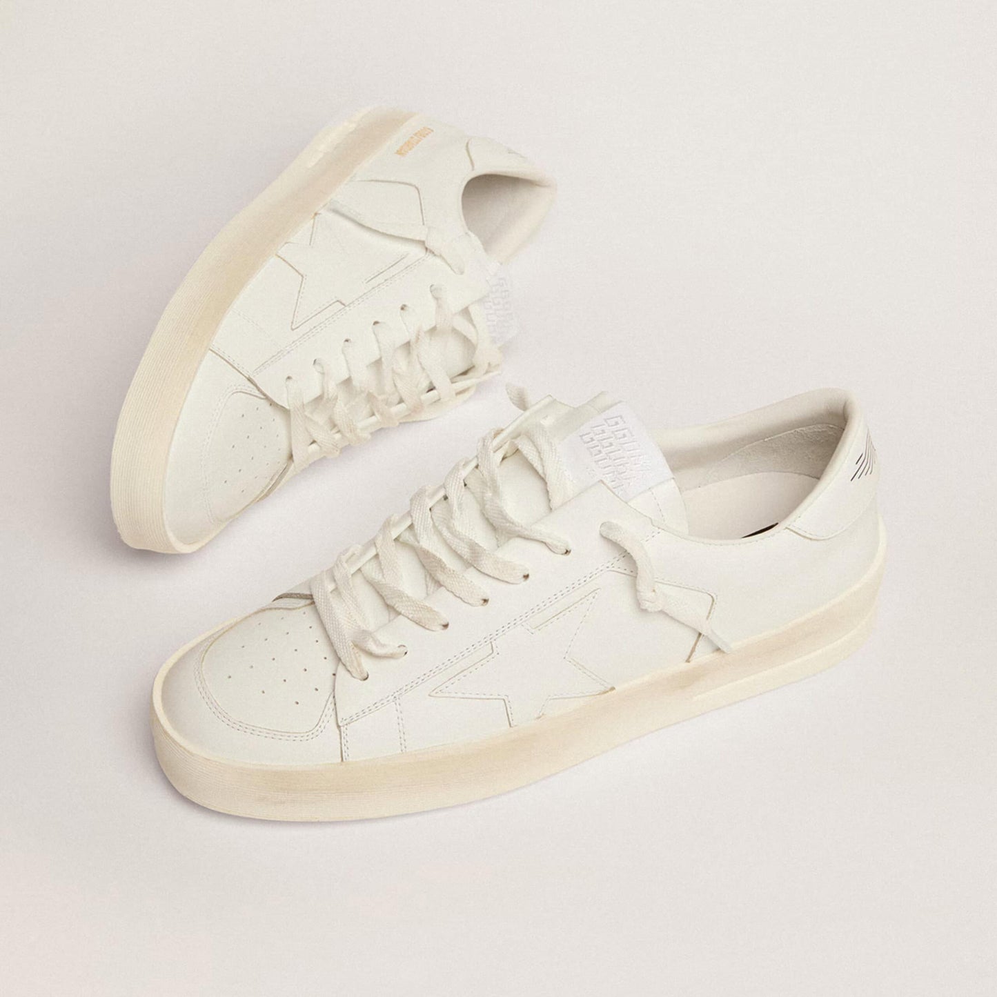 Golden Goose Men's Stardan in white leather