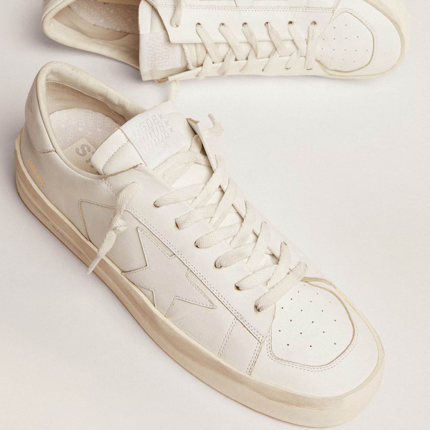 Golden Goose Men's Stardan in white leather