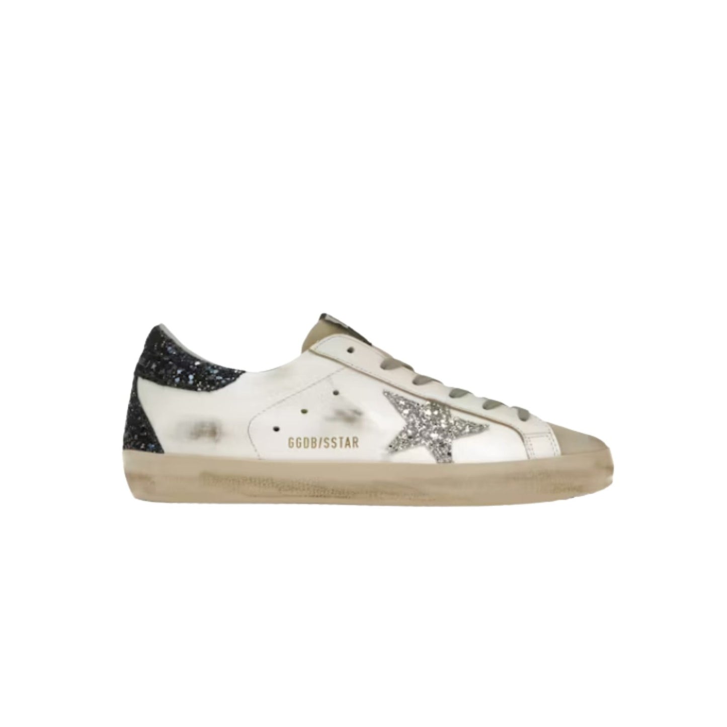 Golden Goose Super-Star White Blue Glitter