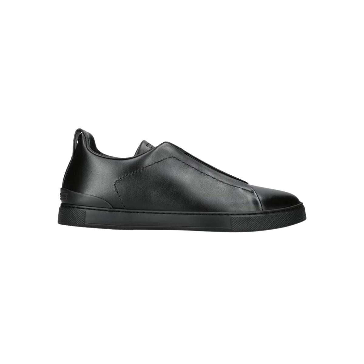 Zegna Suede Triple Stitch Sneakers Black