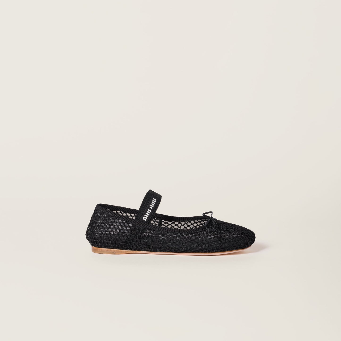 Miu Miu Mesh Fabric Ballerinas Black