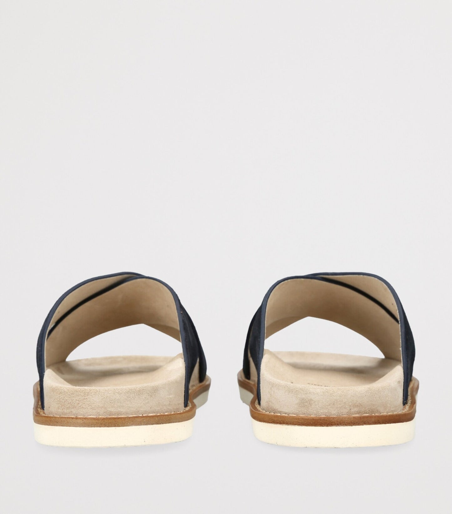 Brunello Cucinelli Black Suede Crossover Sandals
