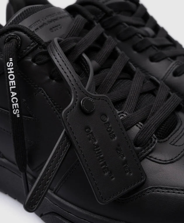 OFF-WHITE Out Of Office black Leather Sneakers