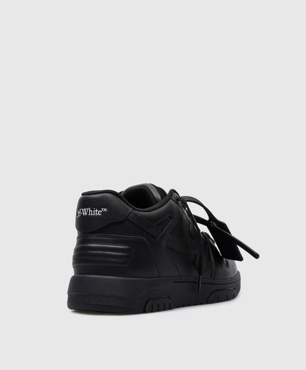 OFF-WHITE Out Of Office black Leather Sneakers