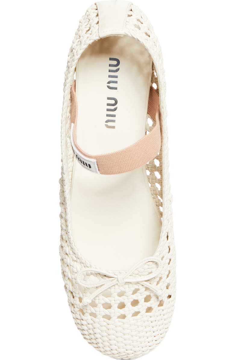 Miu Miu Mesh Fabric Ballerinas White