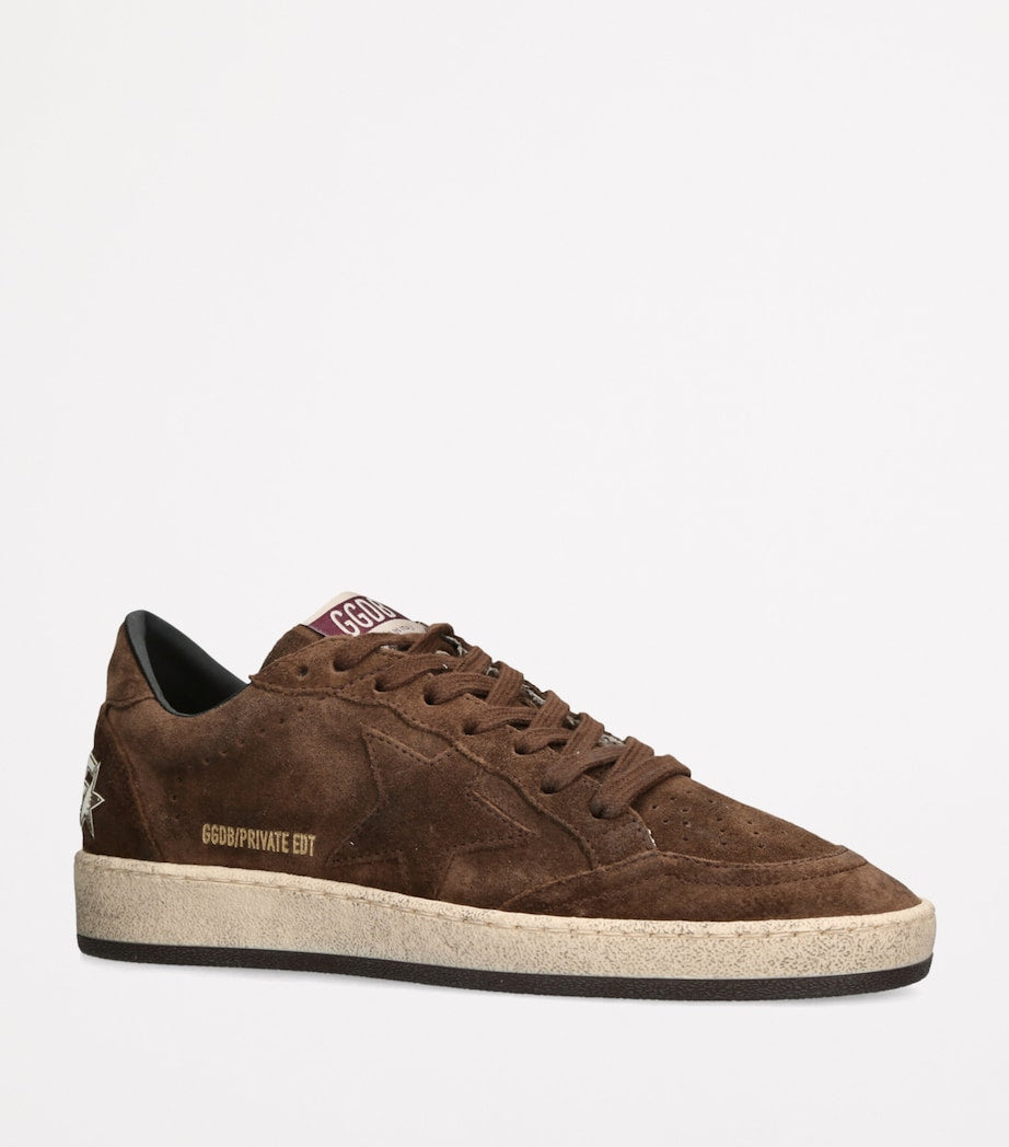 Golden Goose Brown Suede Ball Star Sneakers