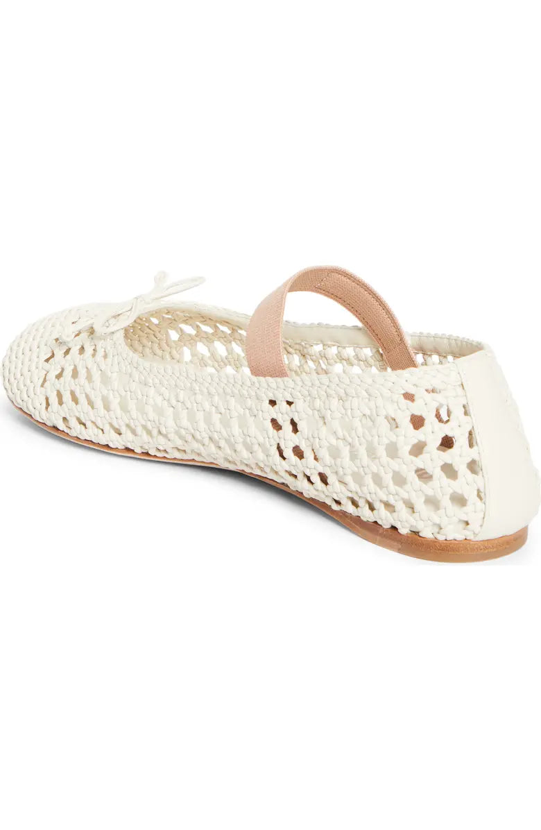 Miu Miu Mesh Fabric Ballerinas White