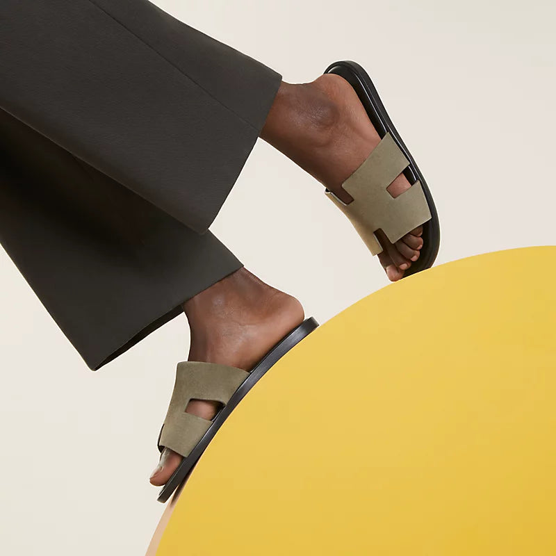 Hermes Izmir Sandal Vert Toundra