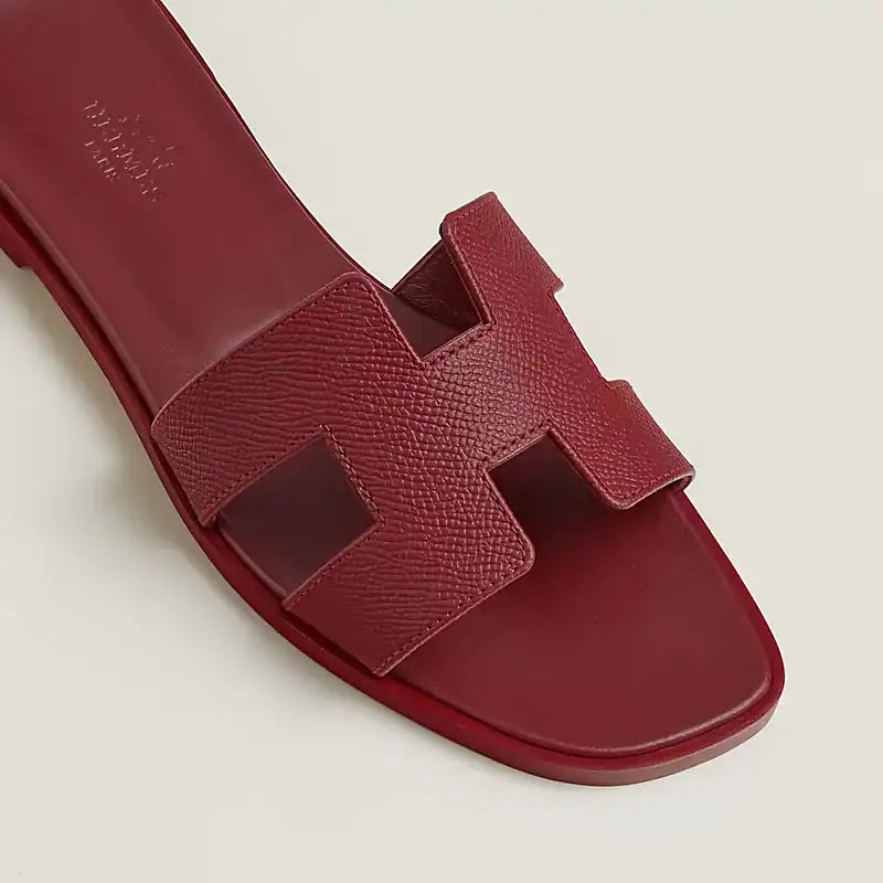 Hermes Oran Sandal Rouge H Leather