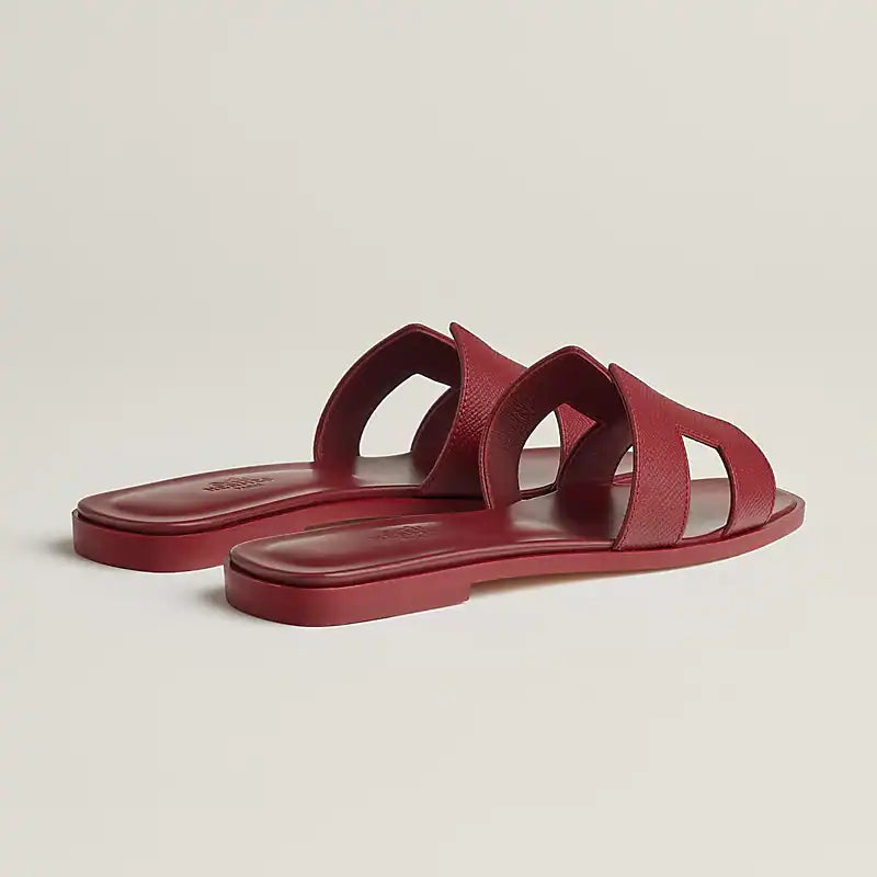 Hermes Oran Sandal Rouge H Leather